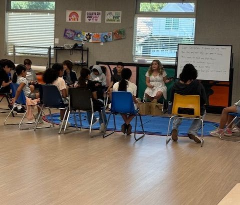 GES students listening to music.